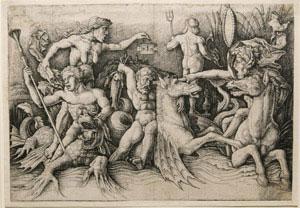 Daniel Hopfer, Andrea Mantegna - Battle of Hippocamps									