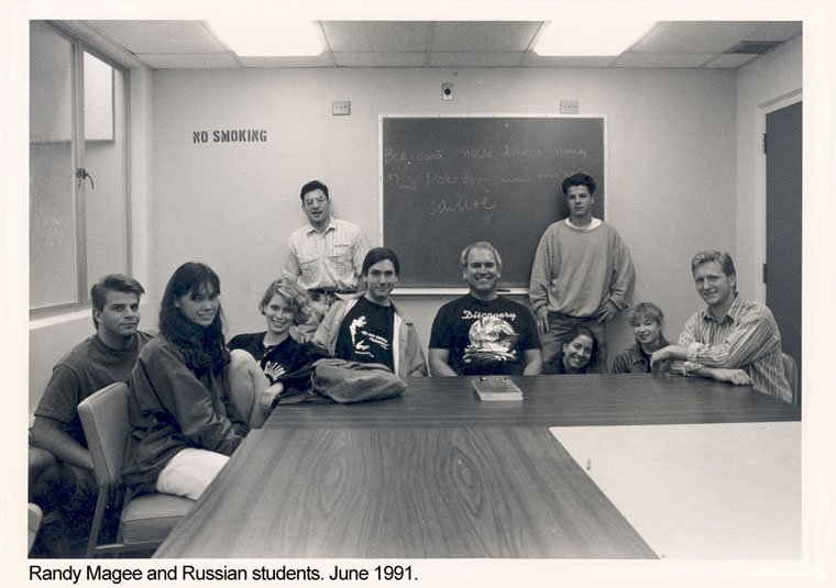 Randy Magee and Russian students, June 1991